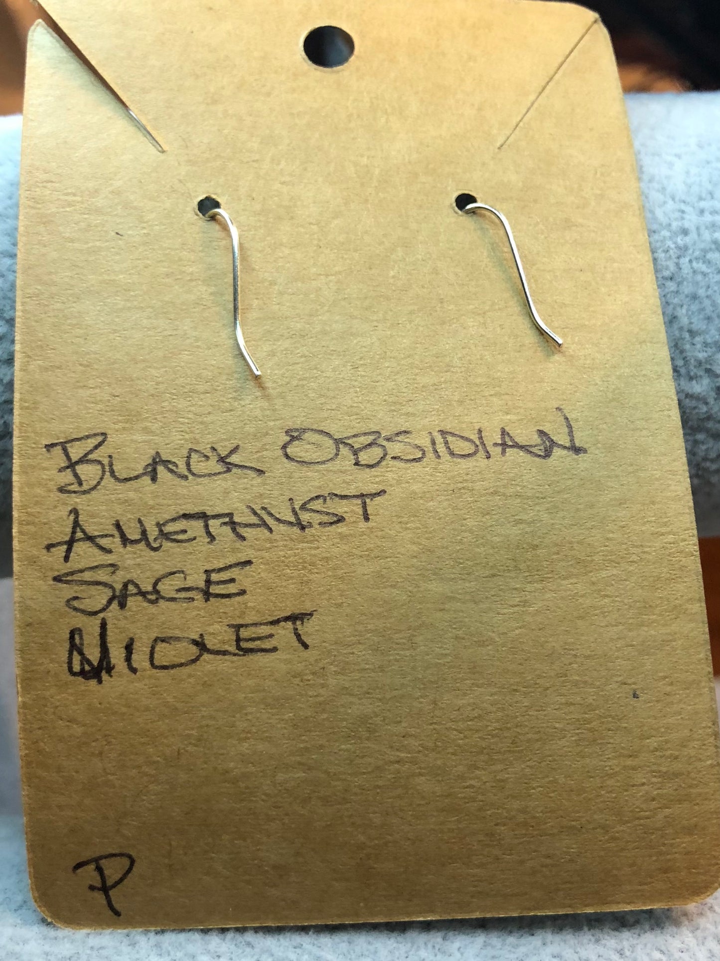 Black Obsidian and Amethyst Earrings Jewelry