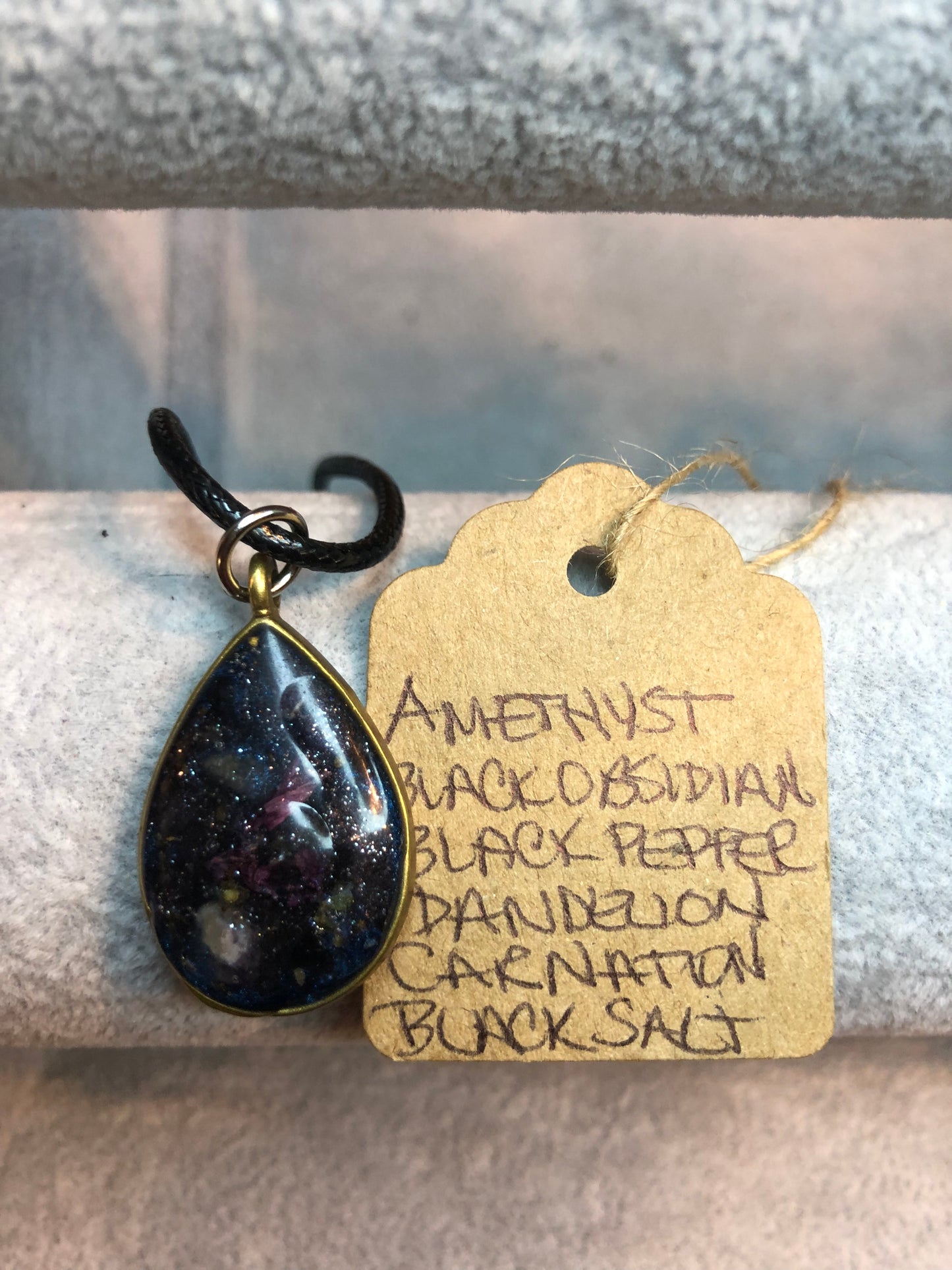Amethyst and Black Obsidian Necklace Jewelry - Imperfect Doming