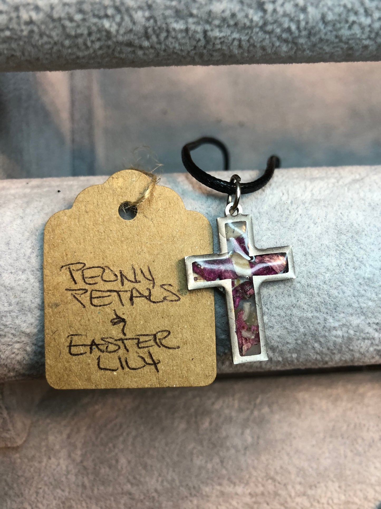 Rose Petals and Easter Lily Necklace Jewelry