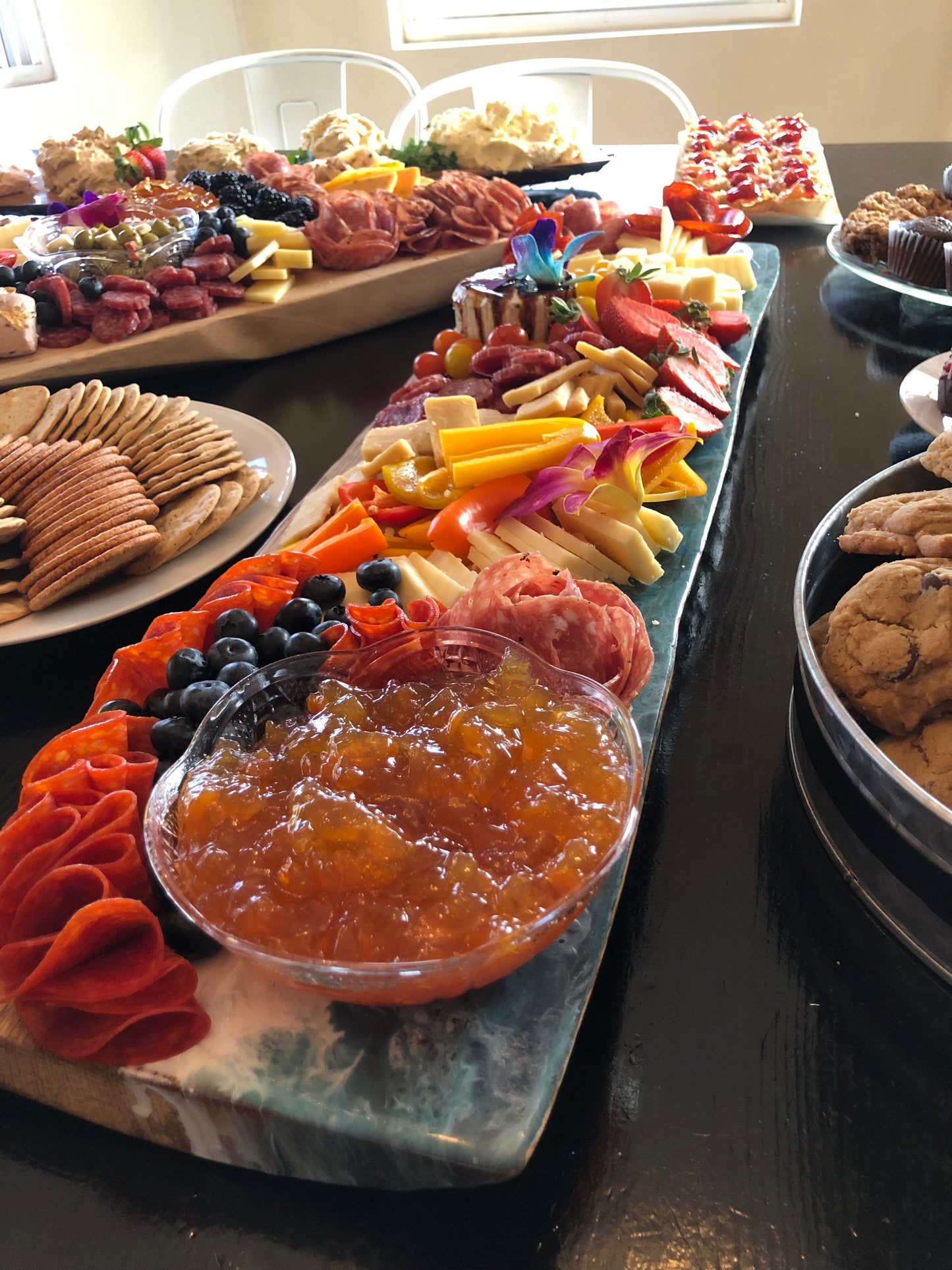 HUGE Stormy Beach Style Art Epoxy Charcuterie/Serving Board