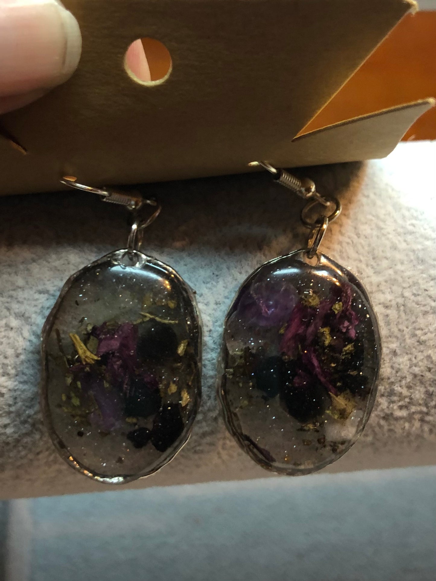 Black Obsidian and Amethyst Earrings Jewelry