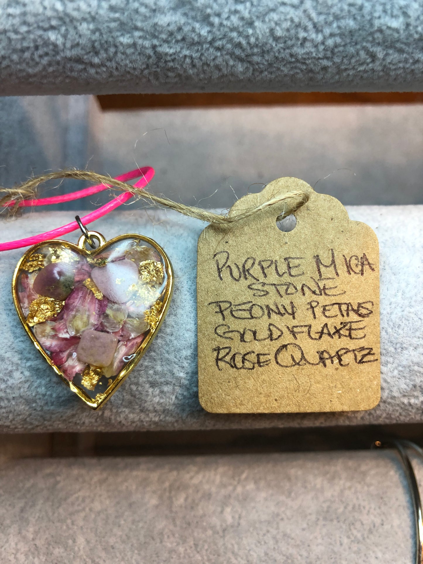 Purple Mica Stone and Rose Quartz Necklace Jewelry