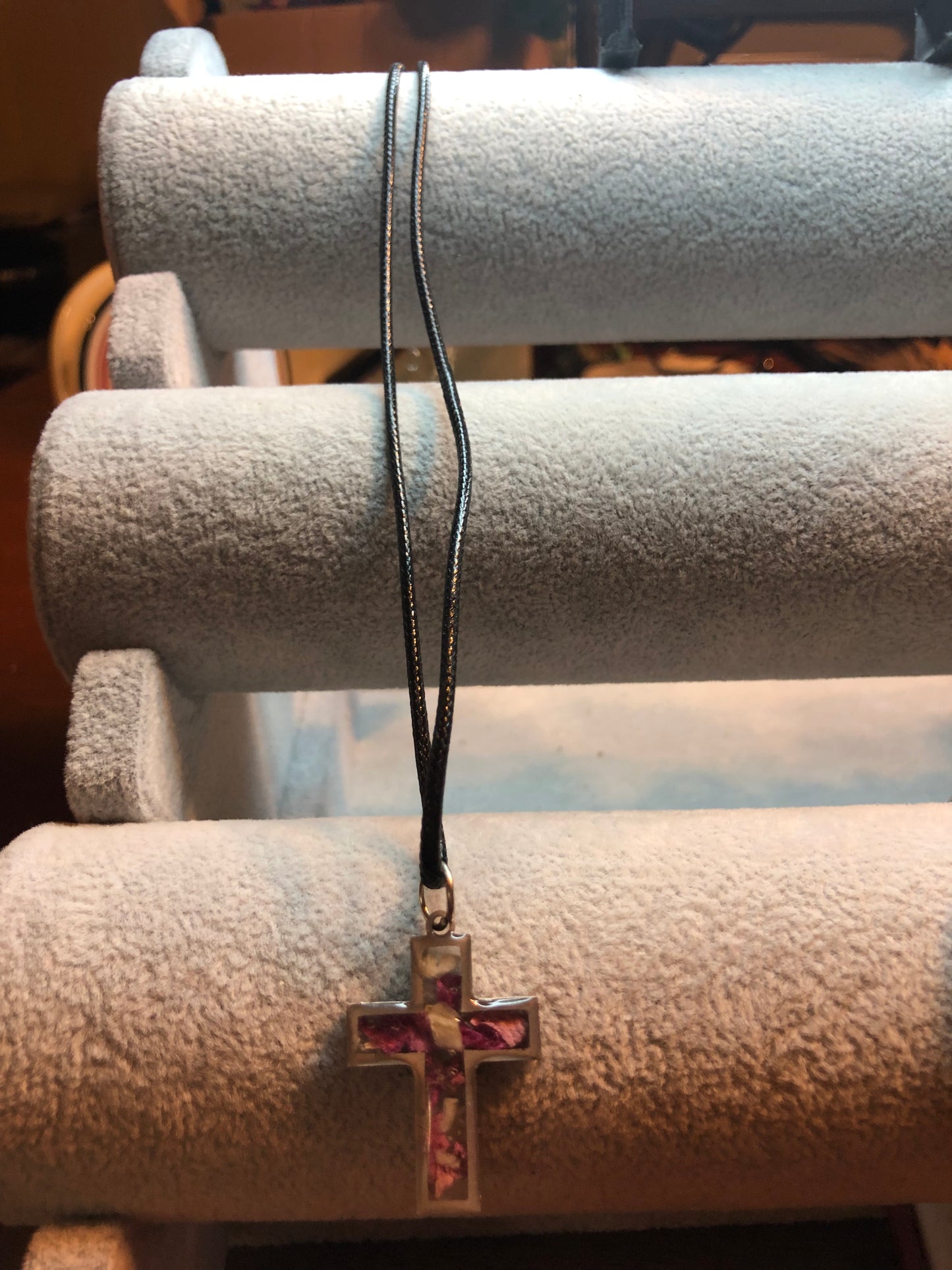 Rose Petals and Easter Lily Necklace Jewelry