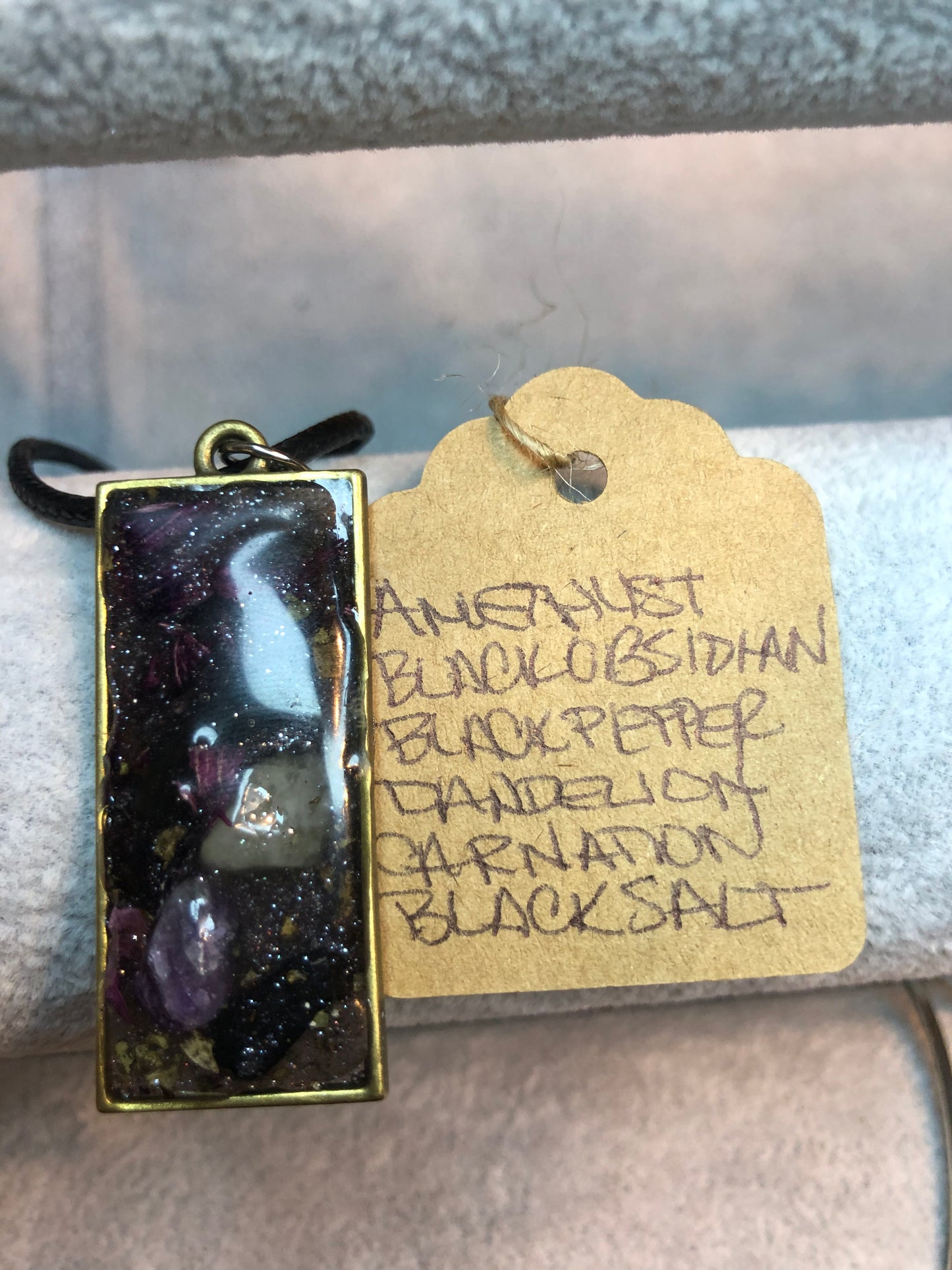 Amethyst and Black Obsidian Necklace Jewelry