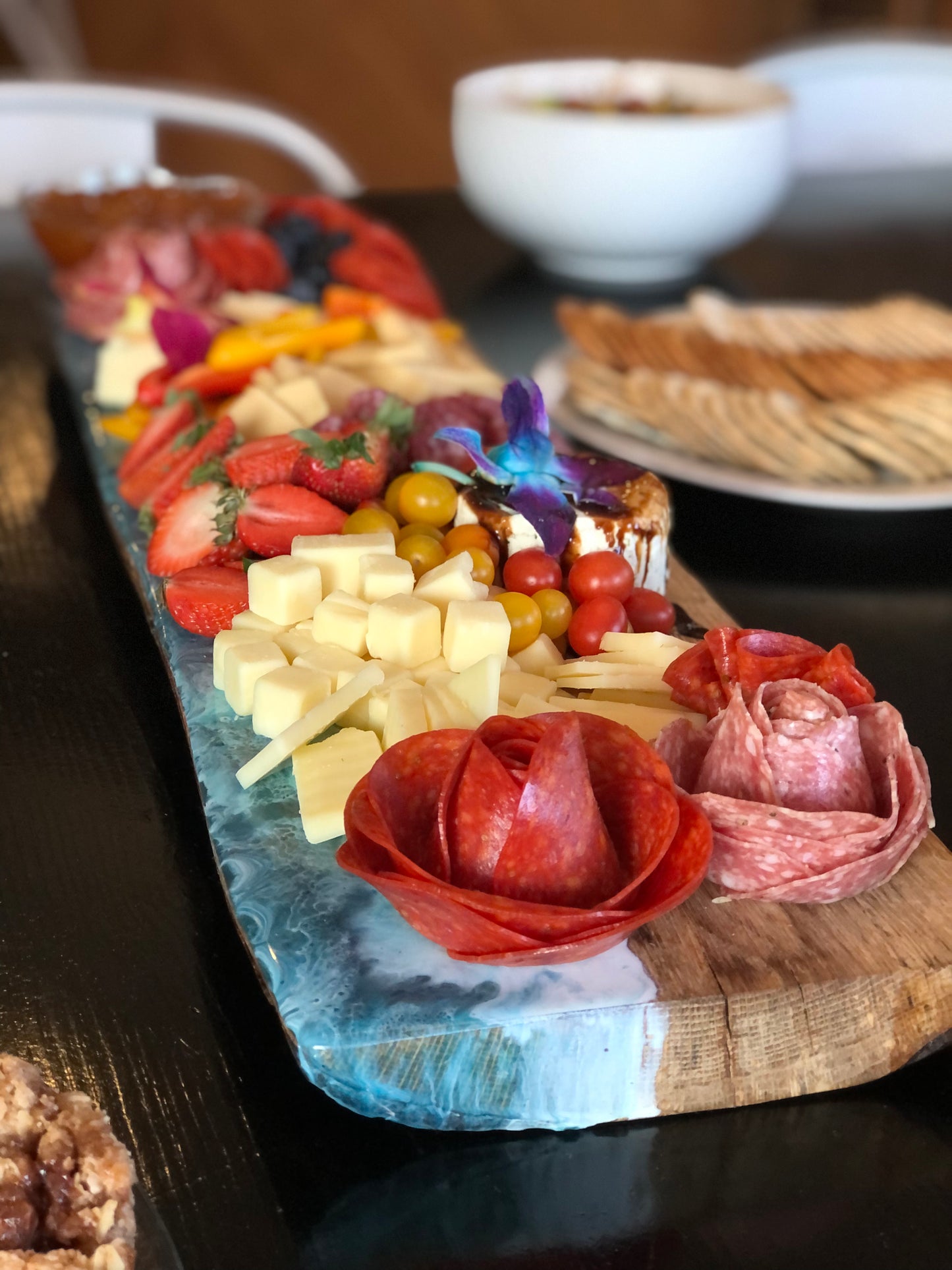 HUGE Stormy Beach Style Art Epoxy Charcuterie/Serving Board