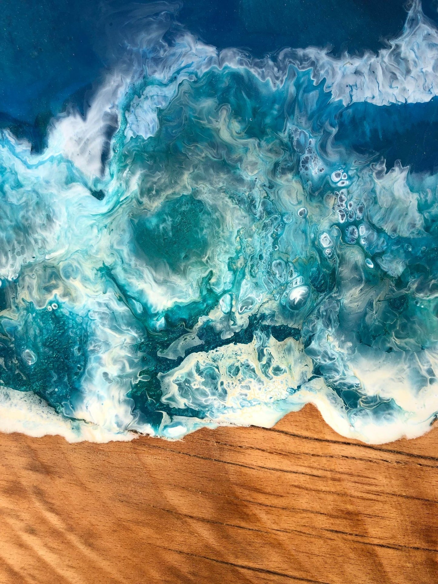 ***SOLD***  Stormy Beach Style Art Epoxy Charcuterie/Serving Board