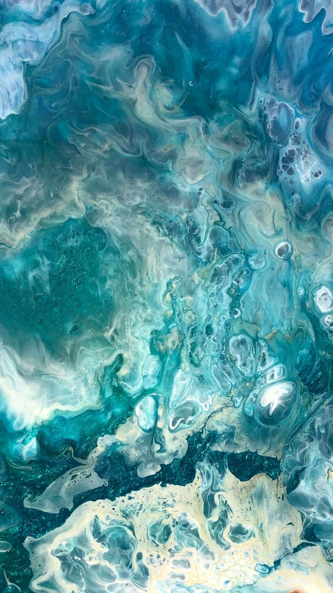 ***SOLD***  Stormy Beach Style Art Epoxy Charcuterie/Serving Board