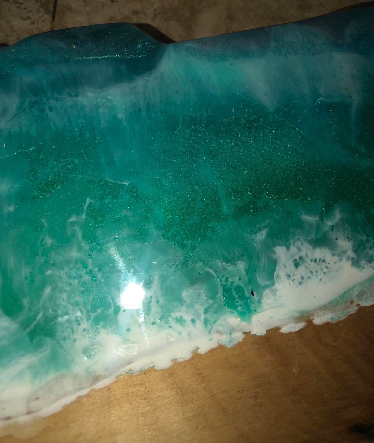 ****SOLD!!!!!!!!  Large Beach Board Epoxy Art Charcuterie/Serving Board