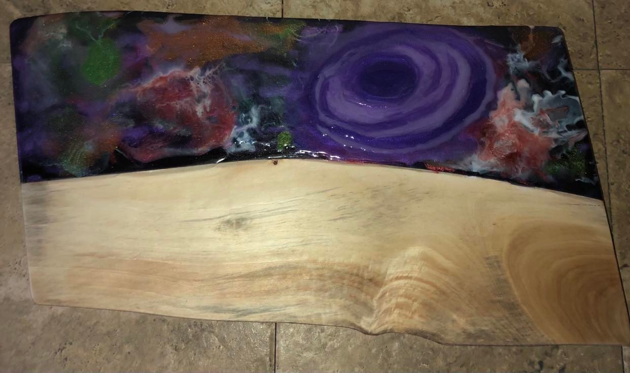 ****SOLD****Crazy Galaxy Epoxy Art Charcuterie/Serving Board