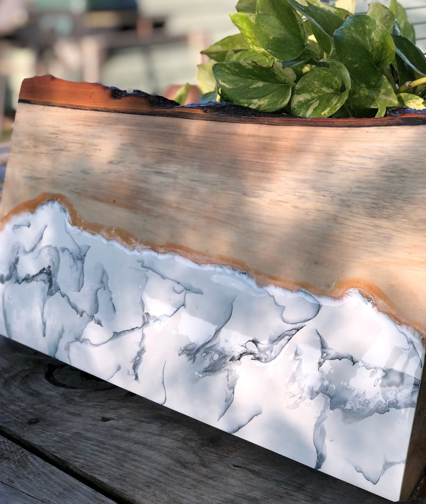 White Marbleized Charcuterie Board