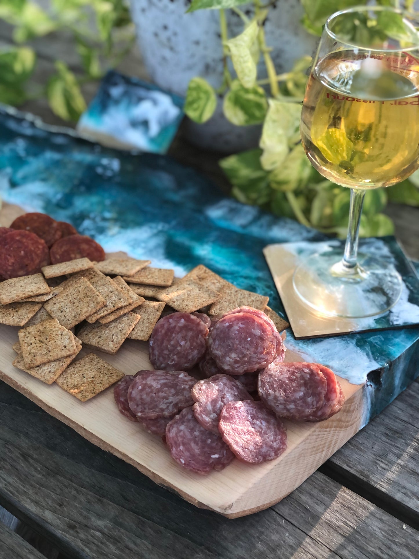 *** SOLD *** Stormy Caribbean Charcuterie Board
