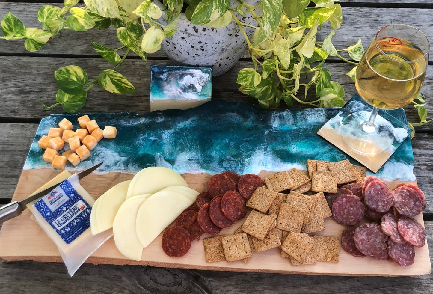 *** SOLD *** Stormy Caribbean Charcuterie Board