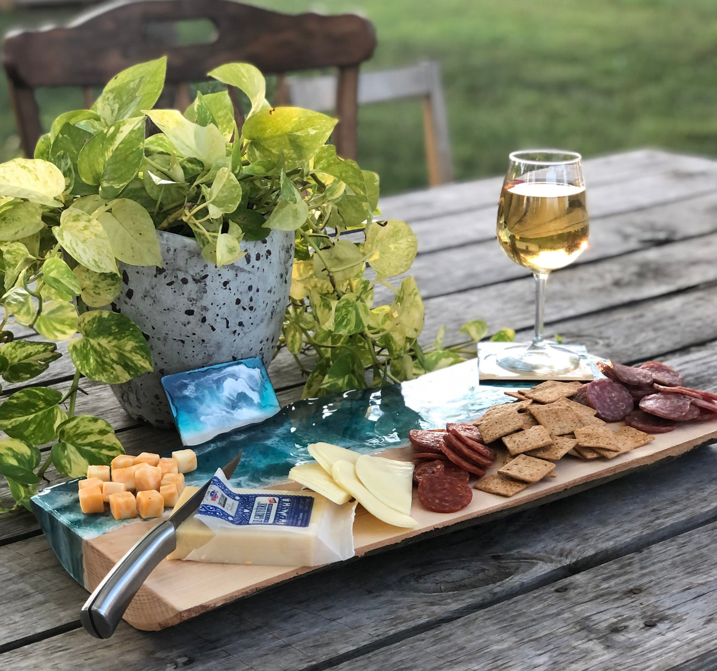*** SOLD *** Stormy Caribbean Charcuterie Board