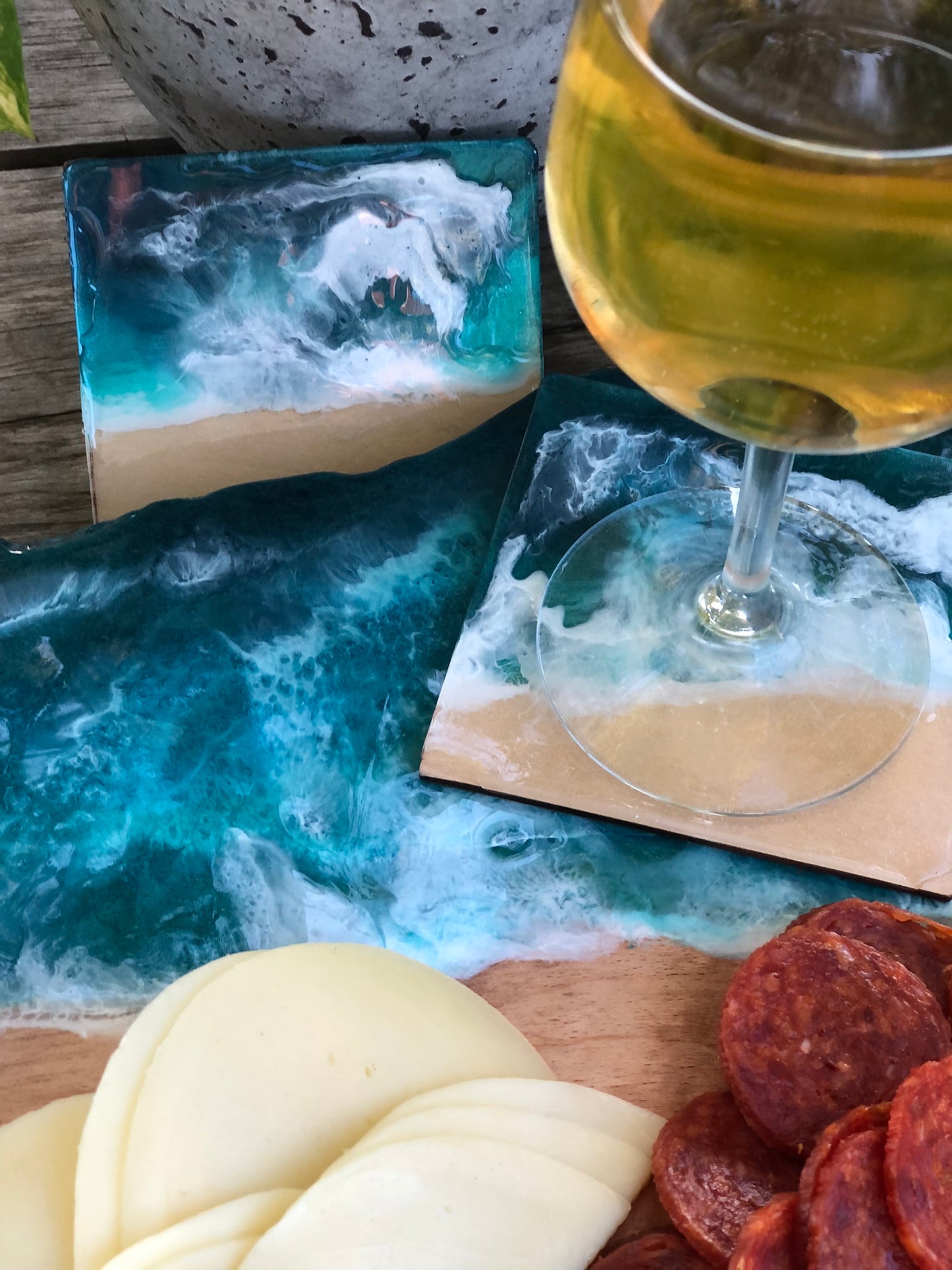 *** SOLD *** Stormy Caribbean Charcuterie Board