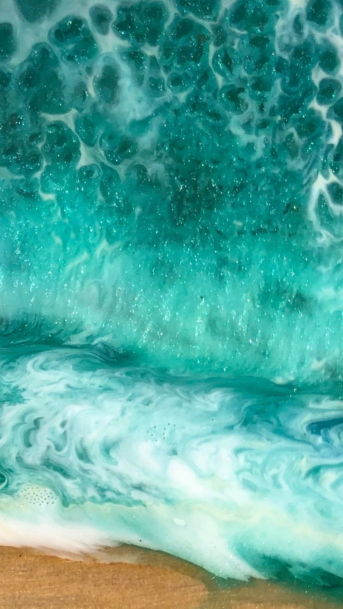 ***SOLD*** Caribbean Style Beach Art Epoxy Charcuterie/Serving Board