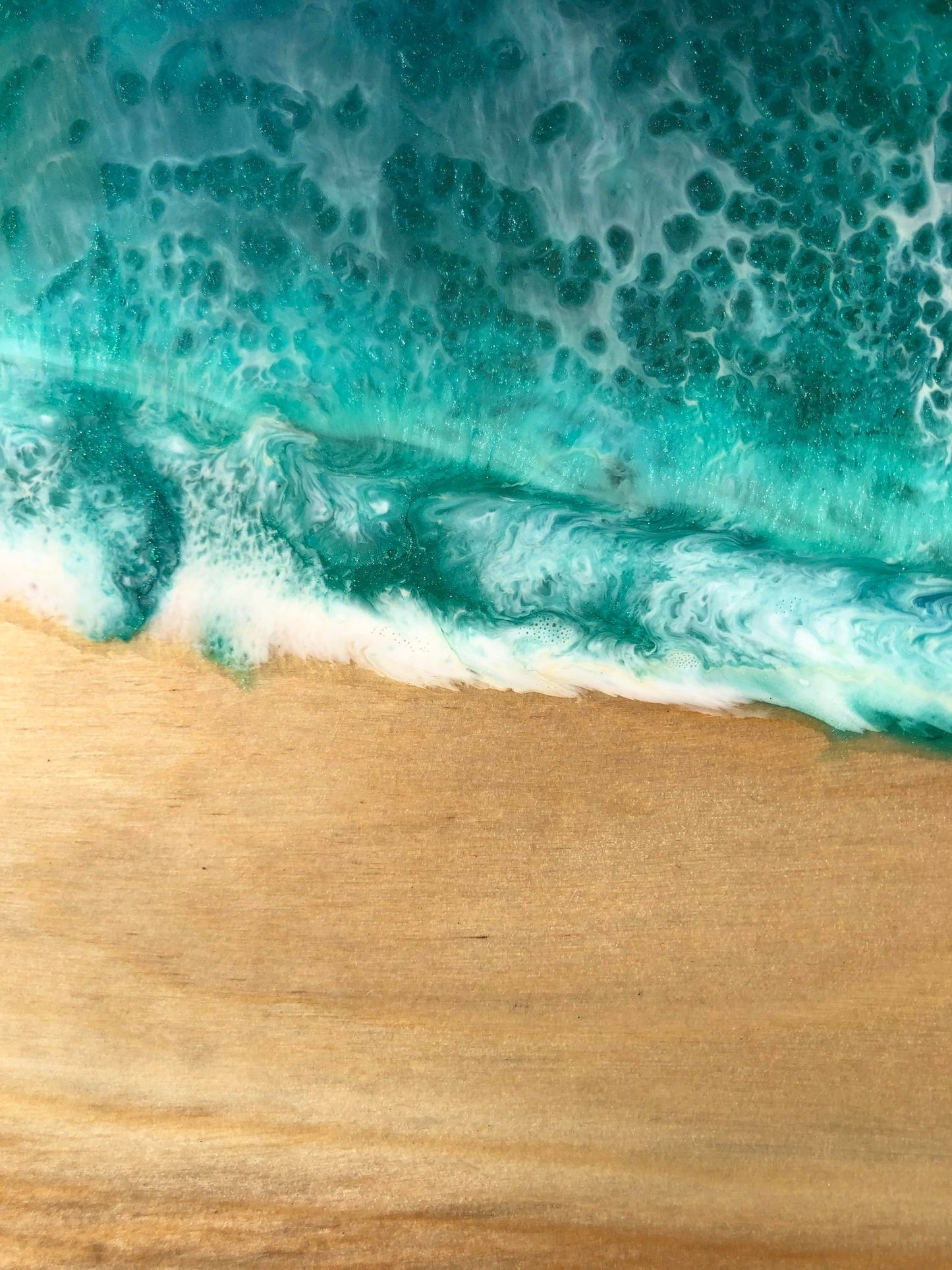 ***SOLD*** Caribbean Style Beach Art Epoxy Charcuterie/Serving Board