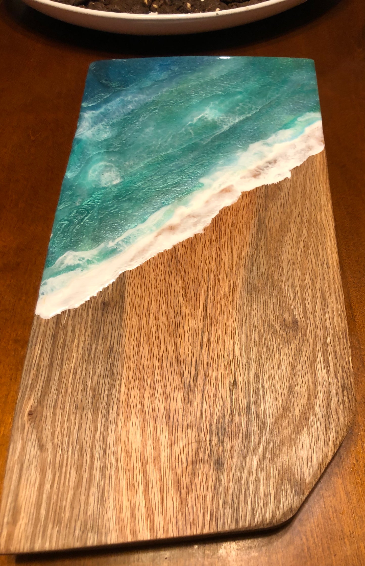 ***SOLD***Caribbean Style Beach Art Epoxy Charcuterie/Serving Board