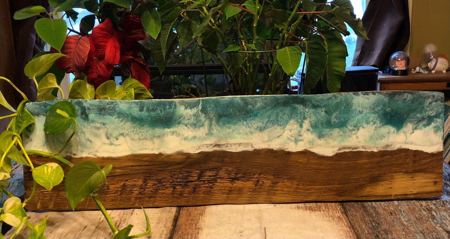 HUGE Stormy Beach Style Art Epoxy Charcuterie/Serving Board