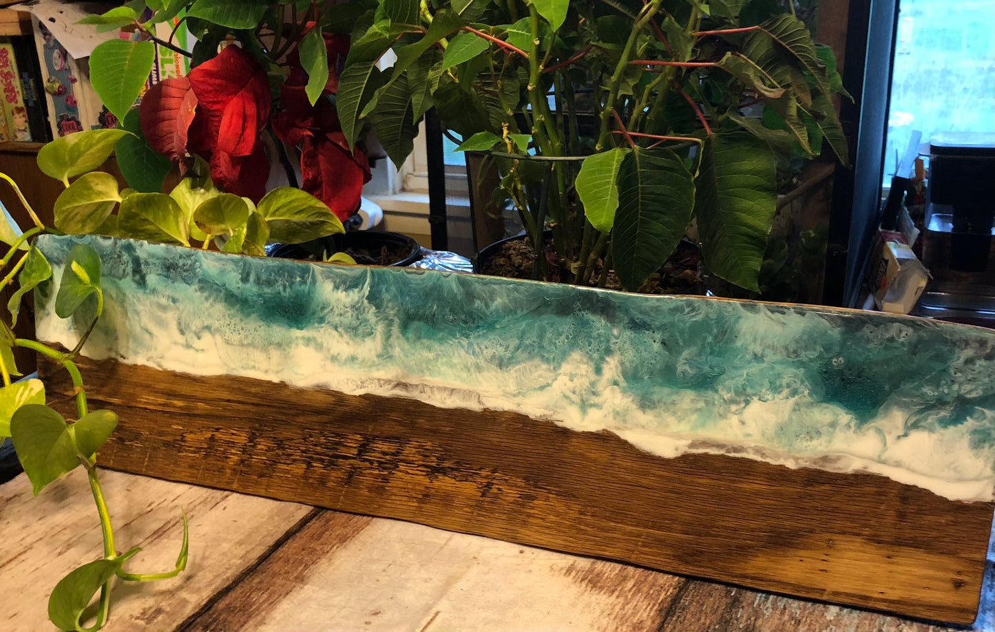 HUGE Stormy Beach Style Art Epoxy Charcuterie/Serving Board