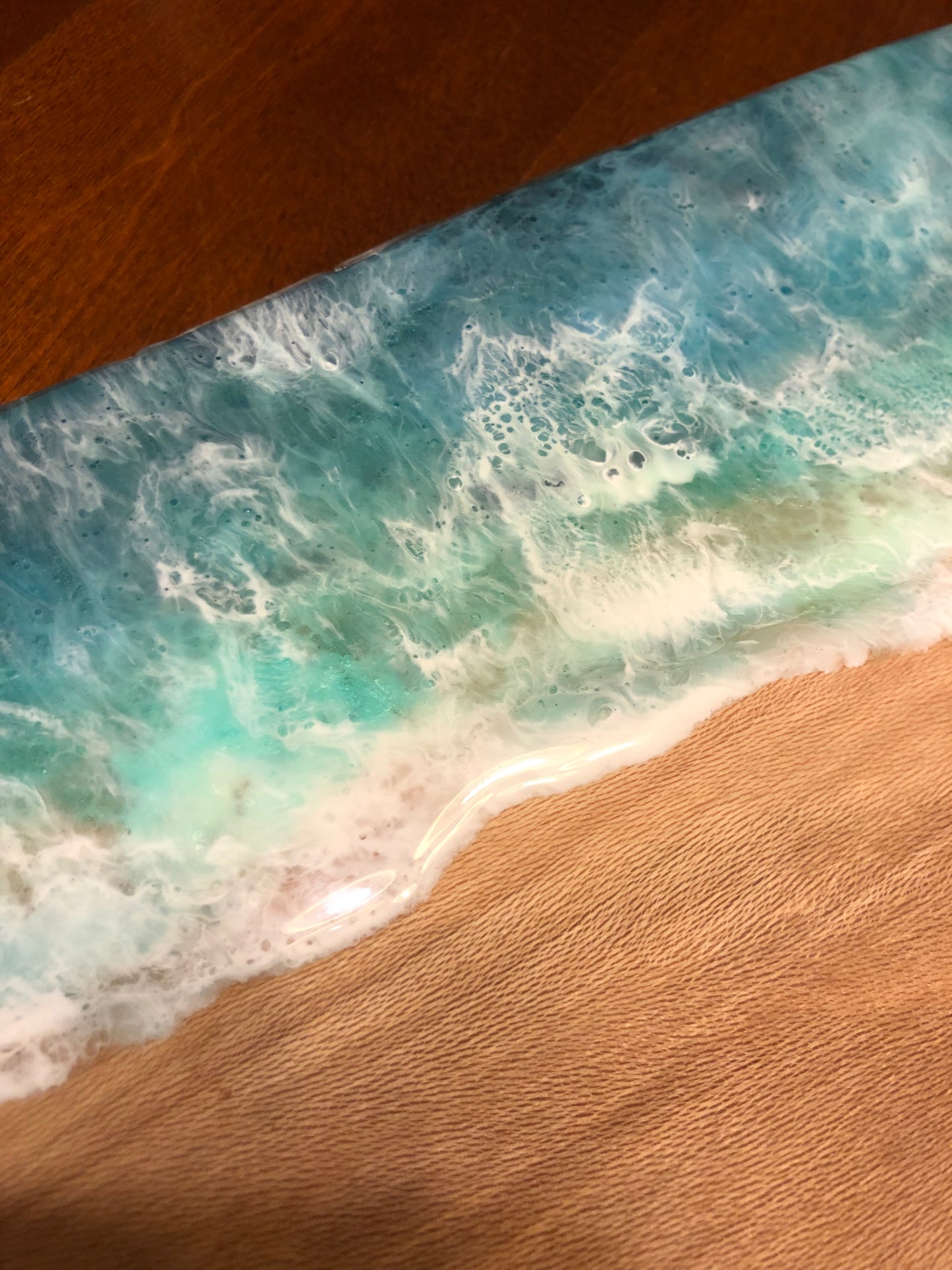 HUGE Stormy Caribbean Style Beach Art Epoxy Charcuterie/Serving Board