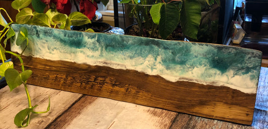 HUGE Stormy Beach Style Art Epoxy Charcuterie/Serving Board