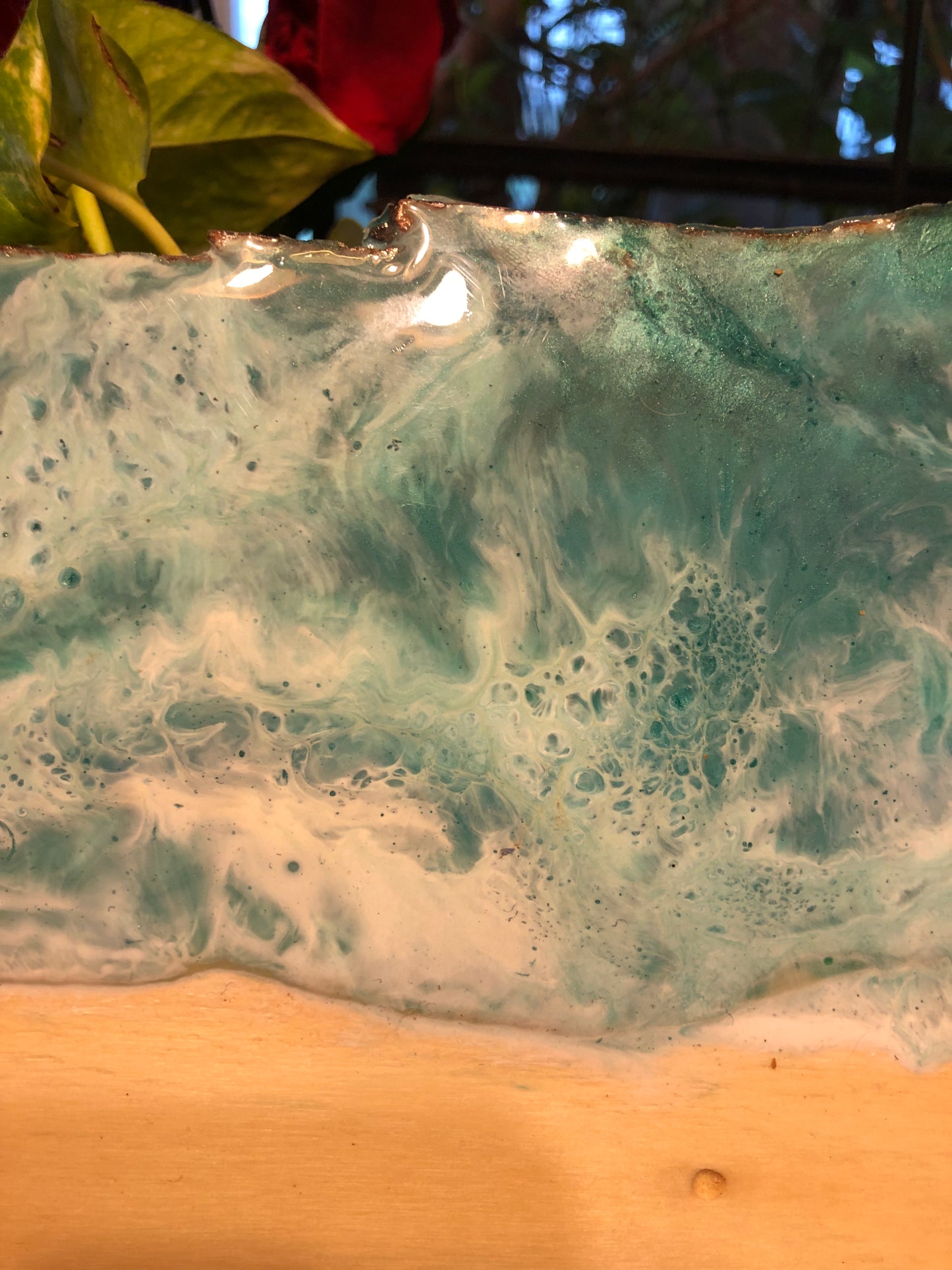 ***SOLD***Caribbean Style Beach Art Epoxy Charcuterie/Serving Board