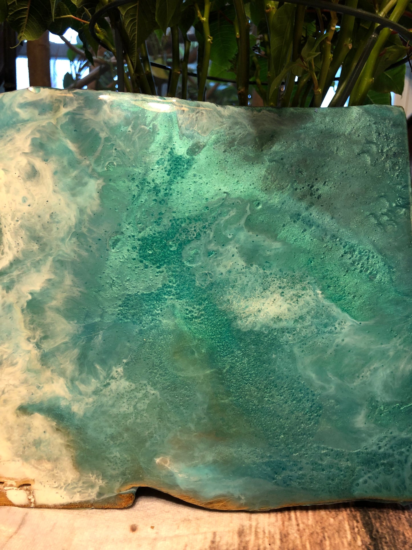 ***SOLD*** Caribbean Style Beach Art Epoxy Charcuterie/Serving Board