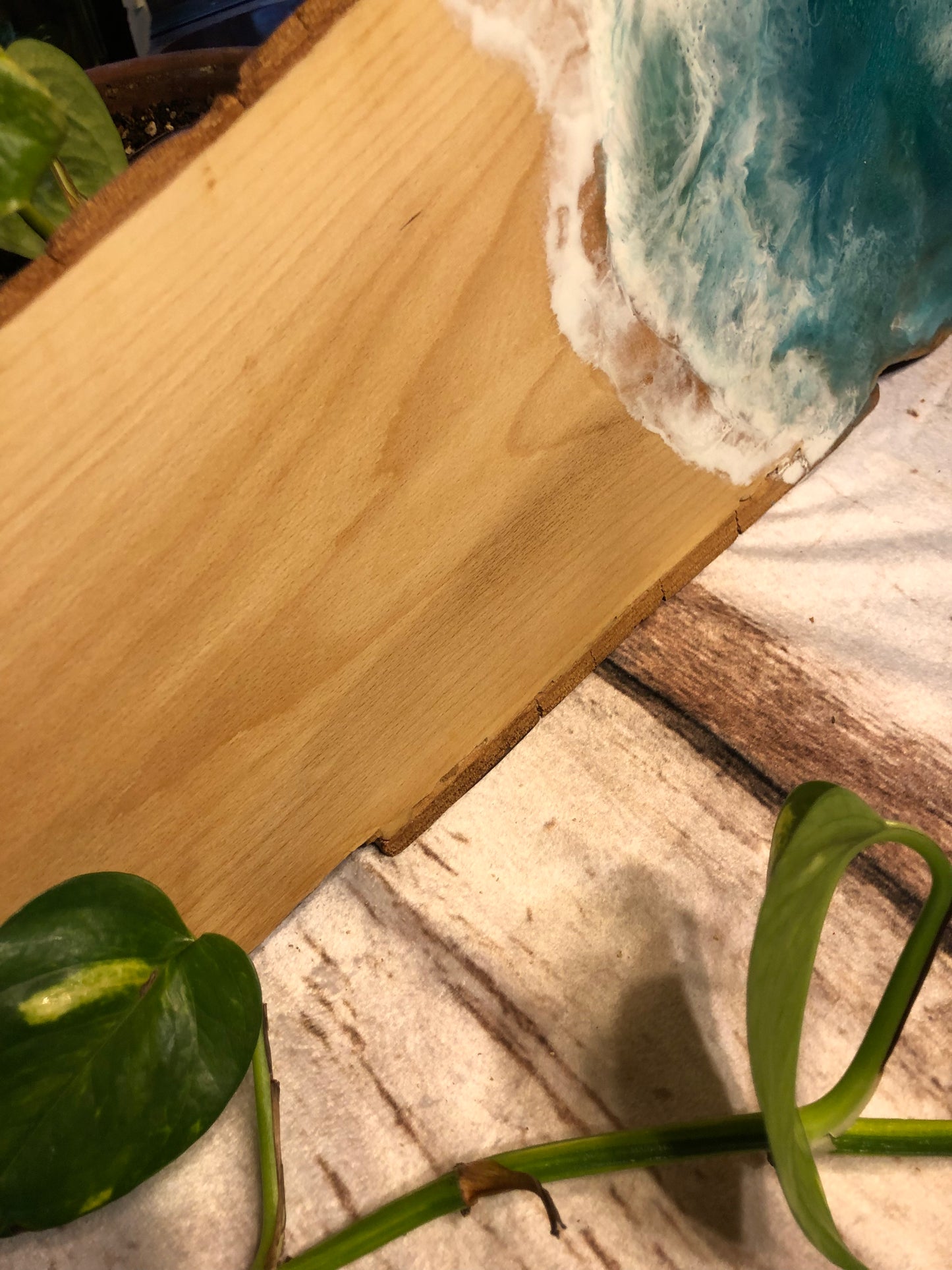 ***SOLD*** Caribbean Style Beach Art Epoxy Charcuterie/Serving Board