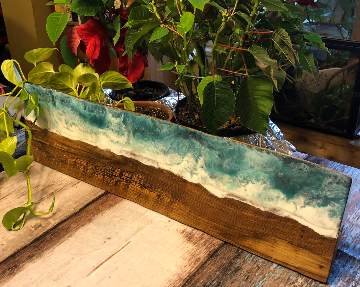 HUGE Stormy Beach Style Art Epoxy Charcuterie/Serving Board